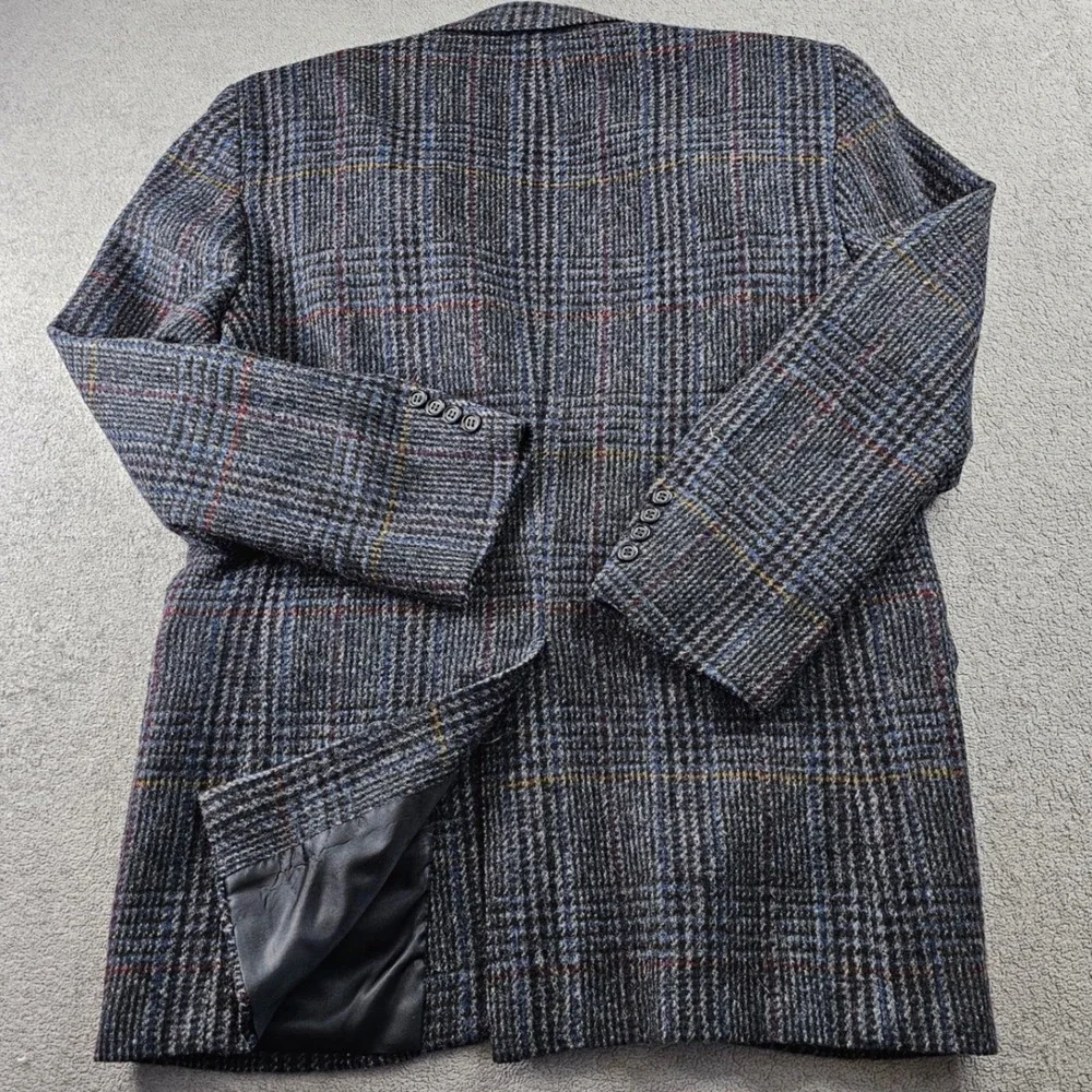 Brassard Blazer Jacket Men's Colorful‎ Plaid Tweed Notch Lapel Single Breasted